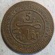 Maroc. 5 Mazunas (Mouzounas) HA 1322 - 1904 FEZ, Frappe Médaille , En Bronze, Lec# 63 - Y# 16.2 - Morocco
