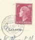 N° 418 (1F Lie-de-vin) Sur Carte-vue De Luxembourg à Bruxelles (1951, O  "ambulant") - 1948-58 Charlotte De Perfíl Izquierdo