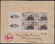 LEGION DES VOLONTAIRES FRANCAIS - L.V.F. - LETTRE AYANT CIRCULEE - BLOC DE 4 DU N°8 - AVEC CORRESPONDANCE DE RUSSIE LE - War Stamps