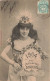 FANTAISIES - 1904 - Mes Meilleurs Souhaits - Une Femme Seule - Carte Postale Ancienne - Autres & Non Classés