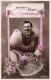 FÊTES ET VOEUX - Joyeuses Pâques - Homme Avec Des Oeufs En Chocolat - Carte Postale Ancienne - Pâques