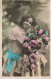 ENFANT - Fillette Avec Des Fleurs - Avec Mes Plus Douces Pensées - Carte Postale Ancienne - Autres & Non Classés