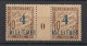 PORT SAID - 1921 - Taxe TT N°YT. 6 - Type Duval 4m Sur 10c - Paire Millésimée 0 - Neuf Luxe ** / MNH - Unused Stamps