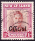 NEW ZEALAND 1940 KGVI 1sh Sage-Green & Deep Green "Official" SGO151 Fine Used - Dienstmarken