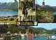 ST. GILGEN, SALZBURG, MULTIPLE VIEWS, ARCHITECTURE, STATUE, CABLE CAR, MOUNTAIN, LAKE, EMBLEM, BOATS, AUSTRIA, POSTCARD - St. Gilgen