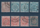 LOT SÉRIE De 8 TIMBRES FISCAUX D'ITALIE ITALIA FISCAL REVENUE EFFETTI DI COMMERCIO EFFETS DE COMMERCE - Revenue Stamps