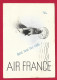 !!! CARTE POSTALE AIR FRANCE PAR AVION DE JOUR DE L'AN POUR PARIS, CACHET DE CASABLANCA, MAROC, AVEC VIGNETTE - Lettres & Documents