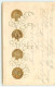 N°22291 - Carte Gaufrée - Pièces En Or Au Milieu De Trèfles Et De Muguet - Münzen (Abb.)