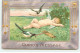 N°20084 - Carte Gaufrée - Cupid's Message - Cupidon Dormant Dans L'herbe - Valentine's Day