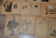 Rare Lot De 14 Dessins Caricatures Originaux Pour Presse Type Le Sillon Années 1900-1910 - Disegni