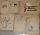 Rare Lot De 14 Dessins Caricatures Originaux Pour Presse Type Le Sillon Années 1900-1910 - Zeichnungen