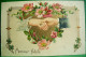 Cpa Gaufrée AMOUR FIDELE , MAINS UNIES Dans COEUR Doré , FLEURS EGLANTINE , BAGUE , WILD ROSE . HANDS LOVE OLD PC - Valentinstag