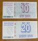 Bosnia, 10 And 20 Dinara 1992, Pick-21, 22, XF - Bosnia And Herzegovina