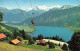 SUISSE - Thunersee - Sportbahn Beatenberg - Niderhorn - Eiger, Monch, Jungfrau -  Colorisé - Carte Postale Ancienne - Oberhofen Am Thunersee