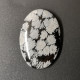 Obsidienne "Flocons De Neige" Naturelle Du Pérou - Cabochon 21.89 Carats - 30 X 20.4 X 4.7 Mm - Obsidienne