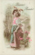 ENFANT - Bonne Année - Fillette Dans La Nature - Déguisement - Carte Postale Ancienne - Sonstige & Ohne Zuordnung