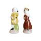 Feve Ancienne Niçoise Petit Couple Roi Et Reine Faience 35mm Miniature - Frühe Figuren