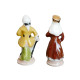 Feve Ancienne Niçoise Petit Couple Roi Et Reine Faience 35mm Miniature - Frühe Figuren