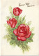 K - CARTE A SYSTEME POP UP . JOLIES ROSES REHAUSSEE DE VELOURS   . ESP 6501/7 . SCAN - Fête Des Mères