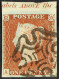 1841 1d Red-brown 'AE' Plate 22, SG 8, Used With Full Margins Showing Large Part Of Upper Sheet Margin Showing Inscripti - Andere & Zonder Classificatie