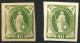 SUISSE - HELVETIA DEBOUT 40C VERT - 2 EPREUVES SUR PAPIER CARTON (*)  - CERTIFICAT - Unused Stamps