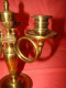 Delcampe - Paire De Candélabres En Bronze à 3 Bougeoirs - Candelabri E Candelieri