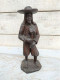 Delcampe - Statue Bois Sculpté Breton à La Cornemuse Chouans Art Populaire XVIIIe / XIXe - Bois