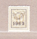 1961 Nr PRE742(*) Zonder Gom.Heraldieke Leeuw:40c.Opdruk 1963. - Typografisch 1951-80 (Cijfer Op Leeuw)
