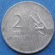 INDIA - 2 Rupees 2011 "Hasta Mudra" KM# 327 Republic Decimal Coinage (1957) - Edelweiss Coins - Georgia