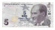 (Billets). Turquie. 5 Lires 2009 & 5 Kurus 2022 - Turchia