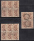 3 X Used Blocks, India 1971, UNESCO, Ajanta Caves Painting, Art, Buddha, Lotus, Monkey - UNESCO