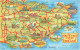 CARTES GEOGRAPHIQUES - The South East Corner Of England - Colorisé - Carte Postale - Maps
