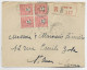 FRANCE ARC TRIOMPHE 1FR50 BLOC DE 4 LETTRE COVER REC PARIS 29.3.1945 AU TARIF - 1944-45 Arc De Triomphe