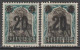 SAAR / SARRE - 1921 - YT N°50 + 50b RARE VARIETE DOUBLE SURCHARGE !  * MLH - COTE = 101.5 EUR. - Unused Stamps