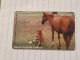 JORDAN-(JO-ALO-0091)-HORSE-(34)-(?)-(3JD)-(08/2001)-used Card+1card Prepiad Free - Giordania