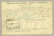 Avis De Réception Des Chemins De Fer 1897 10 Ct  Mars 1908 Vert Sur Jaune De Tournai Vers Bruges  Pli! - Dokumente & Fragmente