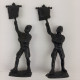 Soldatini In Plastica Camicie Nere Con Bandiera Col Fascio Del Primo Tipo - Vintage - Small Figures