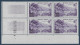 FRANCE N°1194** 100 FR Violet GUADELOUPE Bloc De 4 Coin Daté Du 26.01.59 Parfaite Fraicheur Cote Yvert : 175 € - 1950-1959