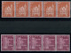 SUISSE - 421 - 423 - 425 - 426  ROULETTES DE 5 TIMBRES AVEC NUMERO ** - Neufs