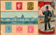 Représentation De Timbres: Stamps Grande Bretagne: Poste Anglaise (Facteur, English Postman) Lithographie - Briefmarken (Abbildungen)