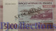 RWANDA 5000 FRANCS 1994 PICK 25s SPECIMEN UNC - Ruanda