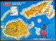 Fiji Crossroads Of The South Pacific, Map Of Islands Postcard Posted With Stamp - Fiji