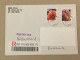Poland Polska Used Letter Stamp Circulated Cover Registered Barcode Label Printed Sticker Stamp 2017 Rose Lily - Sonstige & Ohne Zuordnung