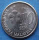 MALAYSIA - 10 Sen 2022 "Hibiscus Flower" KM# 202 Republic (1963) - Edelweiss Coins - Malaysie