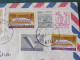 Yugoslavia 1986 Express Cover To England - Monument - Exhibition Center - Cartas & Documentos