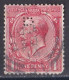 Grande Bretagne - 1911 - 1935 -  George  V  -  Y&T N °  140  Perforé  D - Perforés