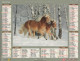 CALENDRIER ANNEE 2012, COMPLET, CHEVAUX DANS LA NEIGE, CHEVAL AU PRINTEMPS   COULEUR REF 14408 - Tamaño Grande : 2001-...