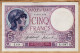 05984 / ⭐ ♥️ Etat SUP + - Billet CINQ 5 FRANCS Type VIOLET E 15=5=1918 - 15 Mai 1918 Alphabet B-1997 N°49901349 - 5 F 1917-1940 ''Violet''