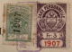 Fiskalmarken Commune Vevey / Canton Vaud Auf Beleg (Permis De Domicile) / Impôt Personnel / Revenue Stamps Switzerland - Steuermarken