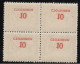 ERROR/ Overprints/ Block Of 4/ MNH/negative /Mi: 198/ Bulgaria 1924 - Variétés Et Curiosités